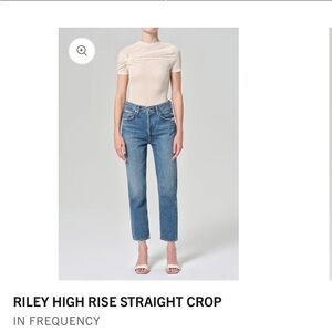 Agolde High Rise Straight Crop Jeans - Blue